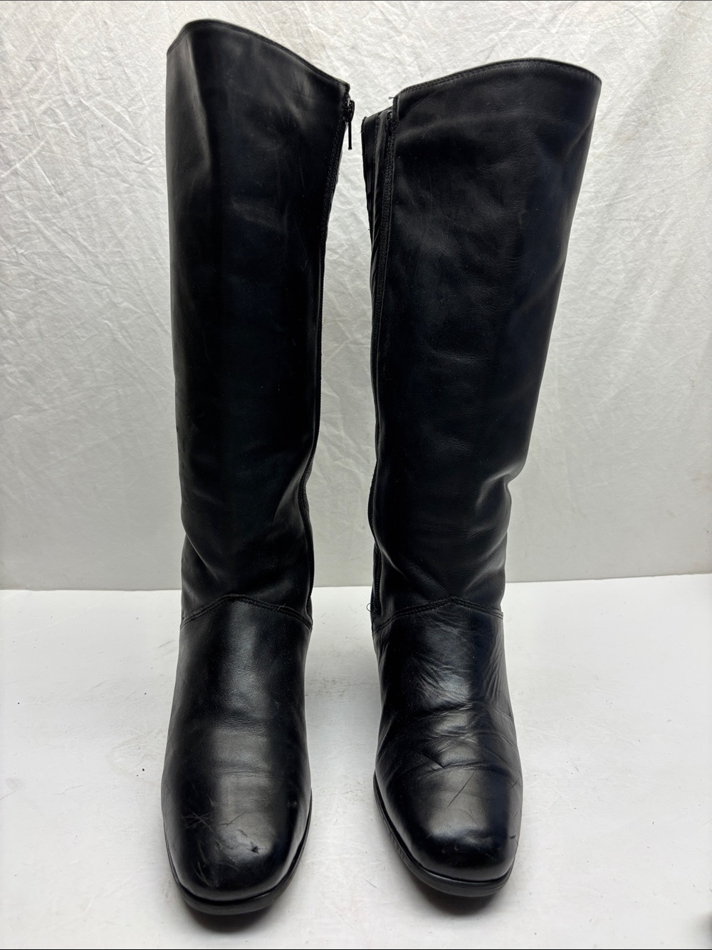 Regence Tall Black Leather Women's Riding Boots, SZ 8 D